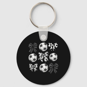 Coquette Soccer Bows Game Day Soccer Mama Mom Chee Key Ring