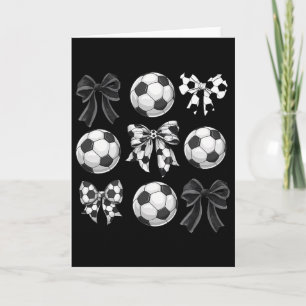 Coquette Soccer Bows Game Day Soccer Mama Mum Chee Card
