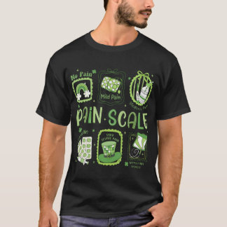 Coquette Stamp Pain Scale Shamrock Trauma Nurse Pa T-Shirt