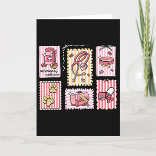 Coquette Stamp Veterinary Technician Vet Med Valen Card
