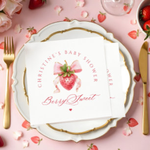 Coquette Strawberry Baby Shower Napkin