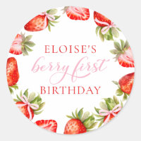 Coquette Strawberry Bow Berry First Birthday