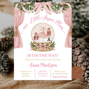 Coquette Sugarplum girl baby shower Invitation