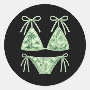 Coquette Summer Bikini Preppy Swimsuit Women Classic Round Sticker