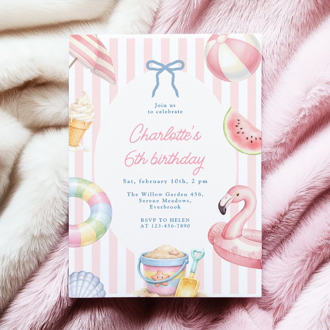 Coquette Summer Birthday Invitation (Creator Uploaded)
