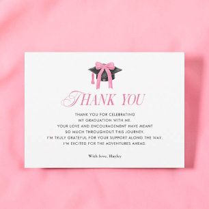 Coquette Tassel Girly Graduation Party  Thank You Card