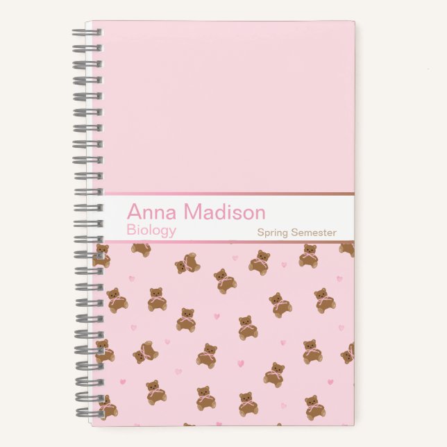 Coquette Teddy Bear Notebook (Front)