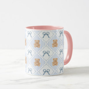 Coquette Teddy Bear & Ribbon Bow Pattern Mug
