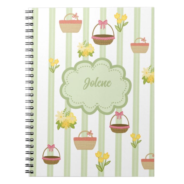 Coquette theme Florals & Baskets  Notebook (Front)