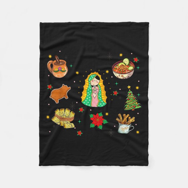Coquette Tis The Season Mexican Christmas Spanish  Fleece Blanket (Front)