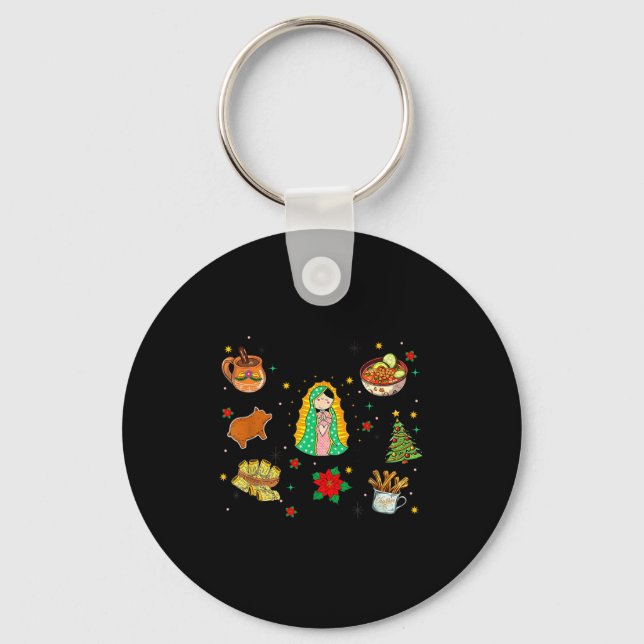 Coquette Tis The Season Mexican Christmas Spanish  Key Ring (Front)