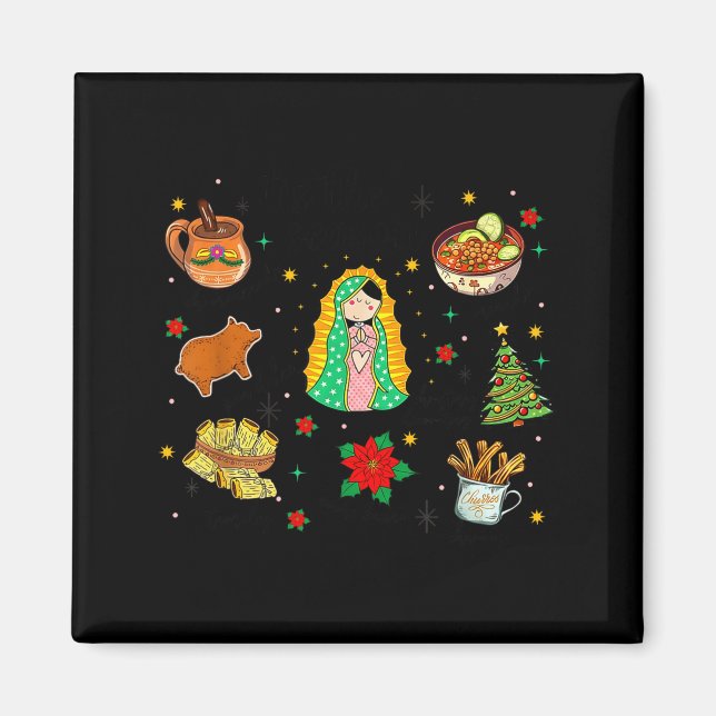 Coquette Tis The Season Mexican Christmas Spanish  Magnet (Front)