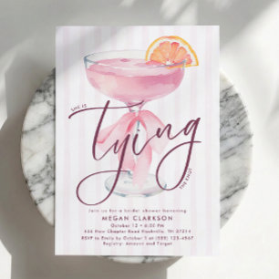 Coquette Tying the Knot Cocktail Bridal Shower Invitation