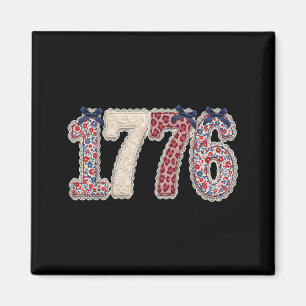 Coquette USA 1776 250 Floral Fourth of July Magnet
