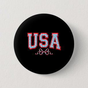 Coquette Usa American Girl Patriotic July 4th Wome 6 Cm Round Badge