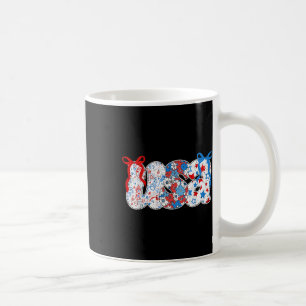 Coquette Usa Floral 4th Of July Bow Stars Firework Coffee Mug