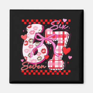 Coquette Valentine 67 Six Seven Heart Bow Valentin Magnet