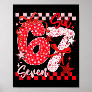 Coquette Valentine 67 Six Seven Preppy Heart Bow N Poster