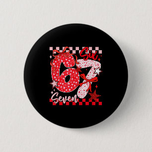 Coquette Valentine 67 Six Seven Preppy Heart Bow P 6 Cm Round Badge
