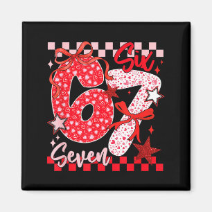 Coquette Valentine 67 Six Seven Preppy Heart Bow P Magnet