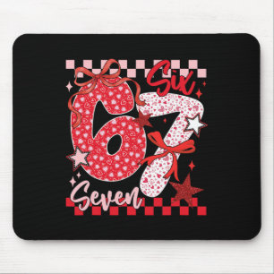 Coquette Valentine 67 Six Seven Preppy Heart Bow P Mouse Pad
