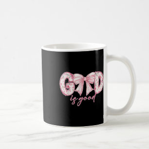 Coquette Valentine Bow God Is Good Bible Christian Coffee Mug