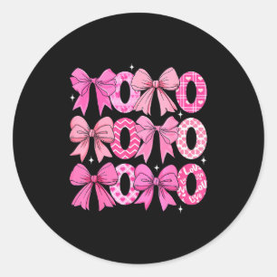 Coquette Valentine Xoxo Funny Valentine Bow Hearts Classic Round Sticker