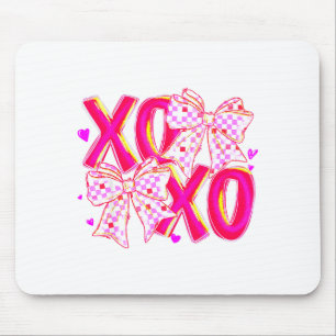 Coquette Valentine Xoxo Funny Valentine Bow Hearts Mouse Pad