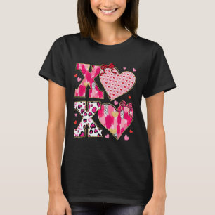 Coquette Valentine Xoxo Funny Valentine Bow Hearts T-Shirt