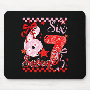 Coquette valentines 67 six seven preppy cute heart mouse pad