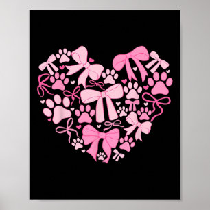 Coquette Valentines Day Dog Paw Print Heart Animal