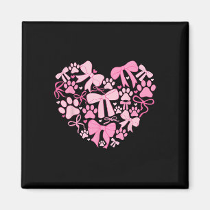 Coquette Valentines Day Dog Paw Print Heart Animal Magnet