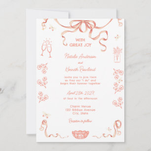 Coquette Vintage Cameo Wedding Invitation