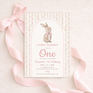 Coquette Vintage Some Bunny is One Birthday Invitation