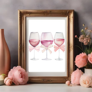 Coquette Wall Art Light Pink Wine Glass