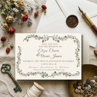 Coquette Wildflower Botanical Meadow Save The Date