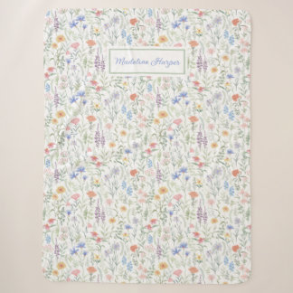 Coquette Wildflower Meadow Personalised Sherpa Blanket