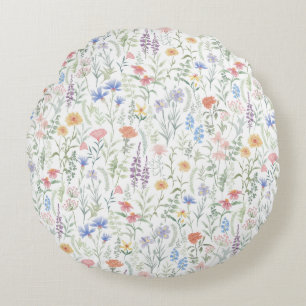 Coquette Wildflower Meadow  Round Cushion