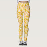 Coquette Yellow Bows Hand Drawn Pattern Leggings<br><div class="desc">Coquette and whimsical leggings featuring hand drawn illustration of yellow bows and hearts.</div>