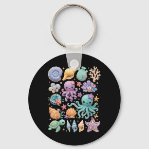 Coquettes Sea Life Kawaii Jellyfish Octopus Beach Key Ring