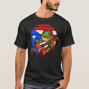 Coqui Frog Playing GuitarPuerto Rico Animal152 T-Shirt