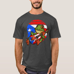 Coqui Frog Playing GuitarPuerto Rico Animal153 T-Shirt