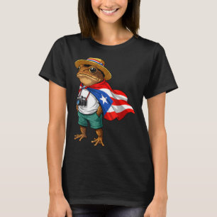 Coqui Frog Puerto Rico Flag Puerto Rican Taino Bor T-Shirt