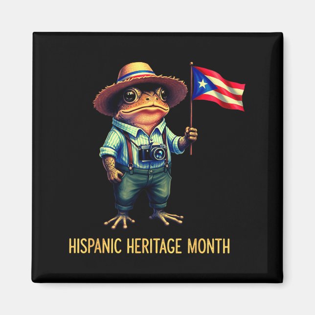 Coqui Frog Puertorico Boricua Puertorican Flag His Magnet (Front)