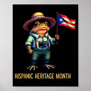 Coqui Frog Puertorico Boricua Puertorican Flag His Poster
