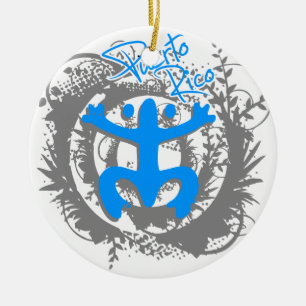 Coqui Taino Puerto Rico Ceramic Tree Decoration