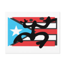 Coqui taíno sobre bandera de Puerto Rico