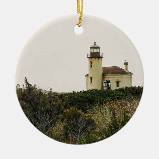 Coquille River Lighthouse, OR Ceramic Ornament (Front)