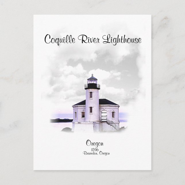 Coquille River Lighthouse - Oregon Postcard (Front)