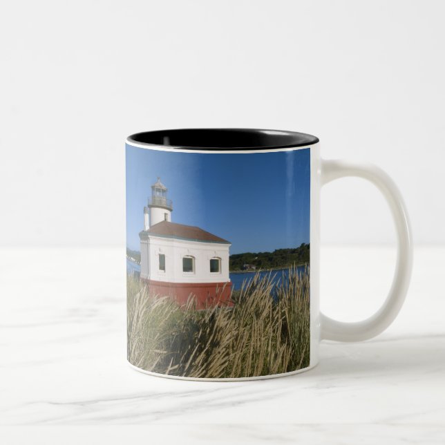 Coquille River lighthouse, Oregon, USA Two-Tone Coffee Mug (Right)
